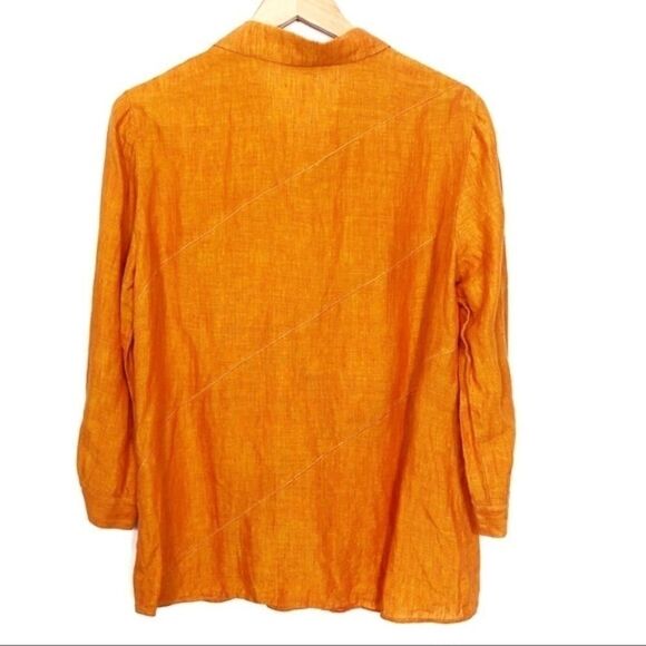 LAFAYETTE 148 NY | Orange Linen Long Sleeve - Picture 4 of 6